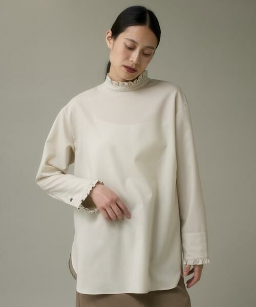 I.T.'S. international / イッツインターナショナル シャツ・ブラウス | ウールフリルブラウス《アリエスウール Super120S'》 | 詳細1