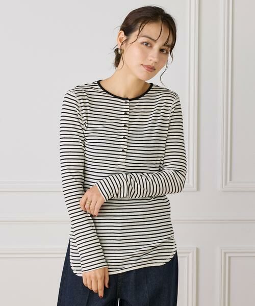 I.T.'S. international / イッツインターナショナル Tシャツ | ランダムテレコヘンリーネックプルオーバー | 詳細1