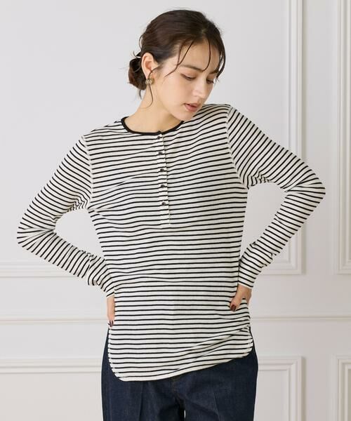 I.T.'S. international / イッツインターナショナル Tシャツ | ランダムテレコヘンリーネックプルオーバー | 詳細13