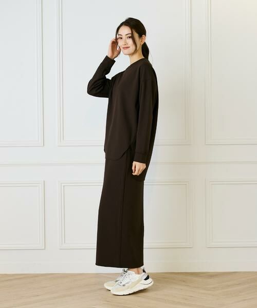 I.T.'S. international / イッツインターナショナル ロング・マキシ丈スカート | ジョーゼットジャージーイージーストレートスカート | 詳細7