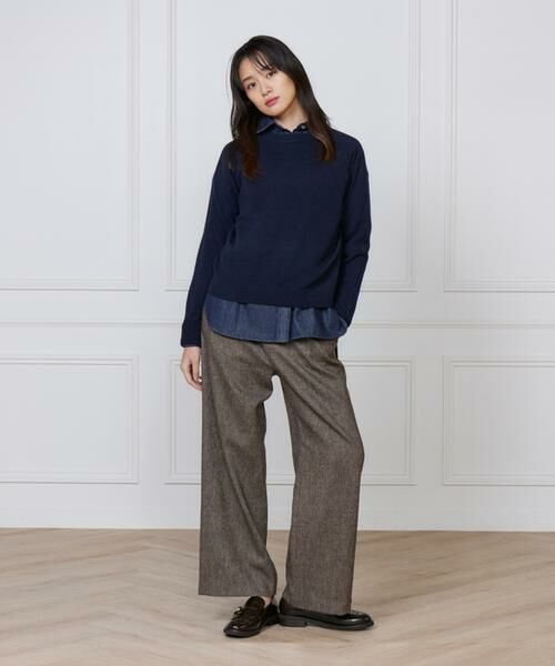 I.T.'S. international / イッツインターナショナル スラックス・ドレスパンツ | メランジツイルワンタックストレートパンツ | 詳細7