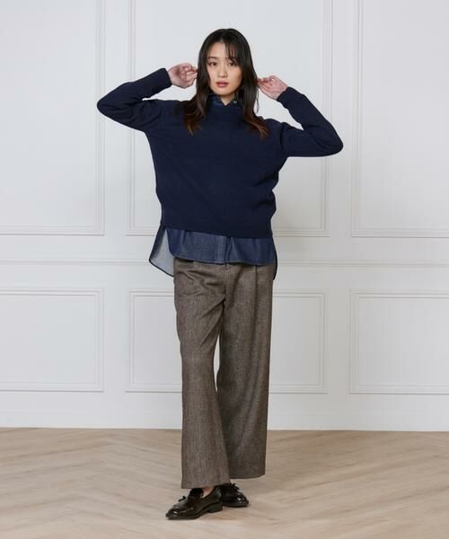 I.T.'S. international / イッツインターナショナル スラックス・ドレスパンツ | メランジツイルワンタックストレートパンツ | 詳細8