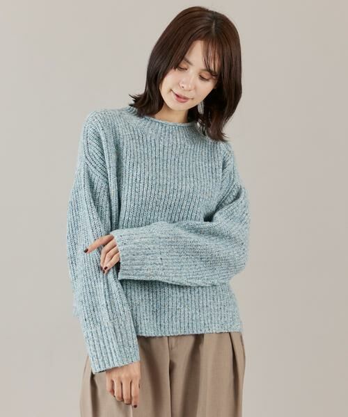 I.T.'S. international / イッツインターナショナル ニット・セーター | カラーネップ畦編みロールネックプルオーバー | 詳細1