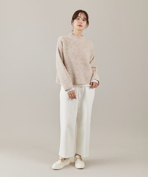 I.T.'S. international / イッツインターナショナル ニット・セーター | カラーネップ畦編みロールネックプルオーバー | 詳細6