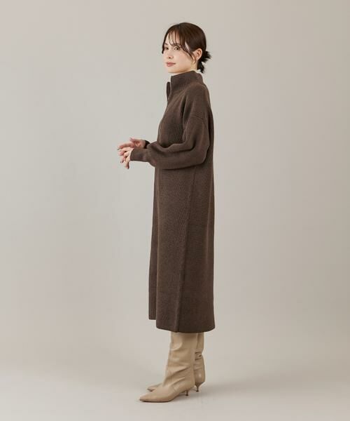 I.T.'S. international / イッツインターナショナル ミニ丈・ひざ丈ワンピース | ハーフジップニットワンピース | 詳細11