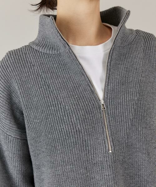 I.T.'S. international / イッツインターナショナル ミニ丈・ひざ丈ワンピース | ハーフジップニットワンピース | 詳細15