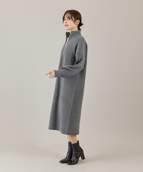 I.T.'S. international / イッツインターナショナル ミニ丈・ひざ丈ワンピース | ハーフジップニットワンピース | 詳細4