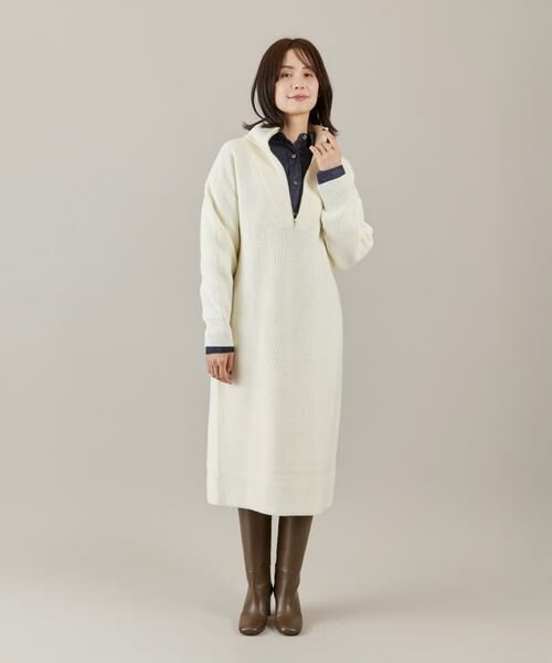 I.T.'S. international / イッツインターナショナル ミニ丈・ひざ丈ワンピース | ハーフジップニットワンピース | 詳細6