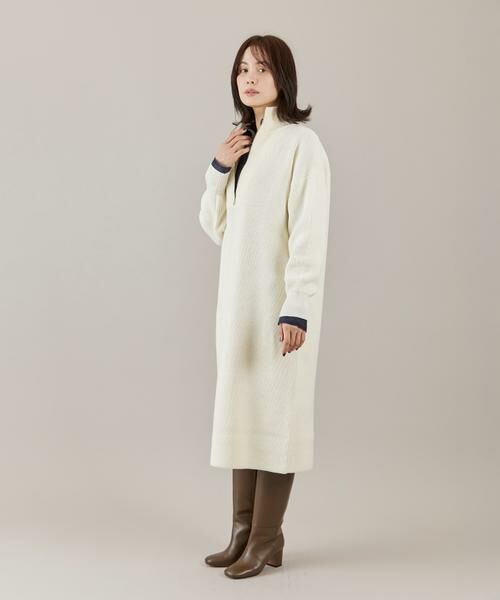 I.T.'S. international / イッツインターナショナル ミニ丈・ひざ丈ワンピース | ハーフジップニットワンピース | 詳細8