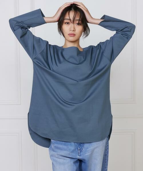 I.T.'S. international / イッツインターナショナル Tシャツ | コットンポンチラウンドテールロングカットソー | 詳細1