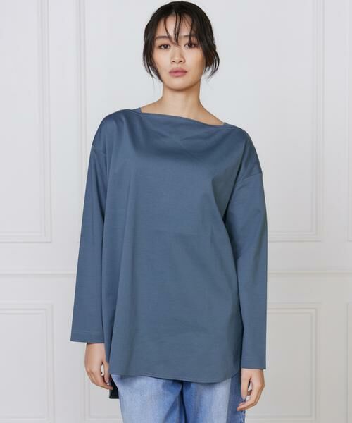 I.T.'S. international / イッツインターナショナル Tシャツ | コットンポンチラウンドテールロングカットソー | 詳細14