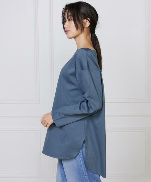 I.T.'S. international / イッツインターナショナル Tシャツ | コットンポンチラウンドテールロングカットソー | 詳細15