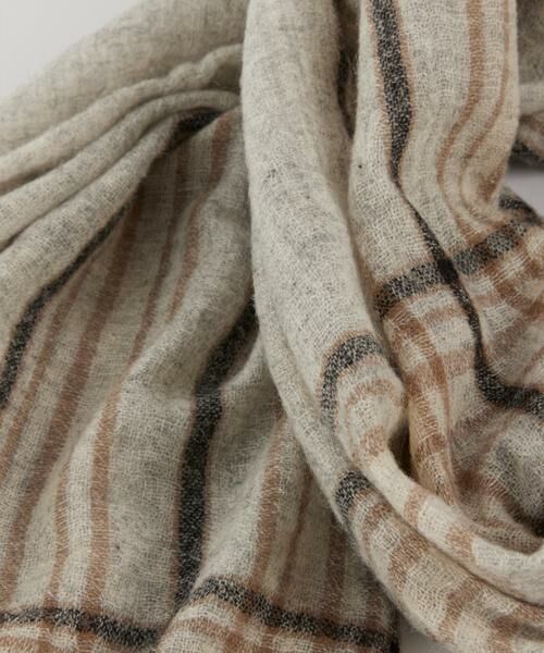 I.T.'S. international / イッツインターナショナル マフラー・ショール・スヌード・ストール | エアリーウールチェック大判ストール | 詳細3