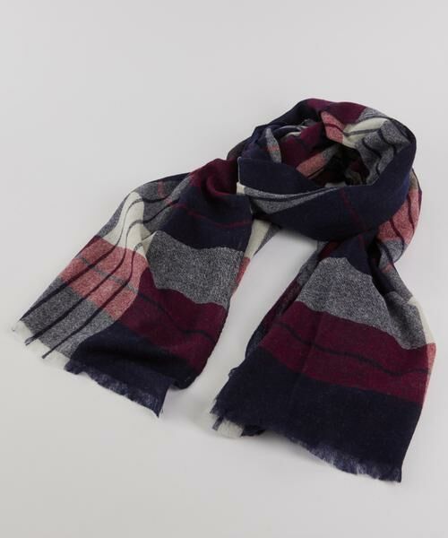 I.T.'S. international / イッツインターナショナル マフラー・ショール・スヌード・ストール | エアリーウールチェック大判ストール | 詳細4