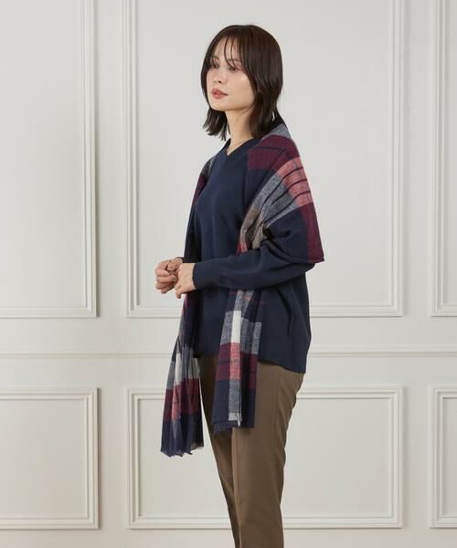 I.T.'S. international / イッツインターナショナル マフラー・ショール・スヌード・ストール | エアリーウールチェック大判ストール | 詳細5