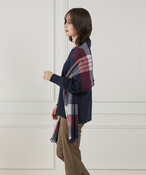 I.T.'S. international / イッツインターナショナル マフラー・ショール・スヌード・ストール | エアリーウールチェック大判ストール | 詳細6