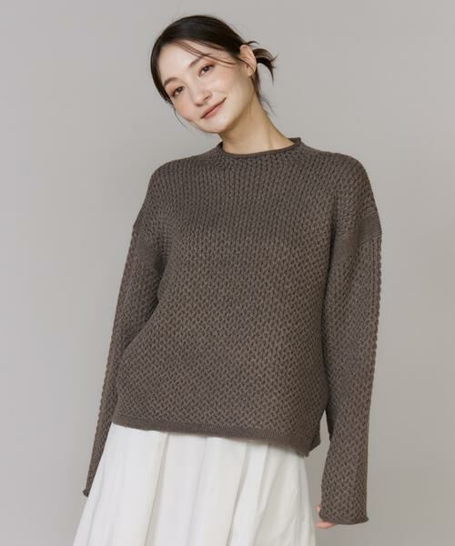 I.T.'S. international / イッツインターナショナル ニット・セーター | ハニカムモックネックプルオーバー | 詳細12