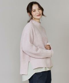 I.T.'S. international / イッツインターナショナル ニット・セーター | ラメモール畦編みハイネックニット