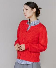 I.T.'S. international / イッツインターナショナル カーディガン・ボレロ | ケーブル柄アルパカニットカーディガン