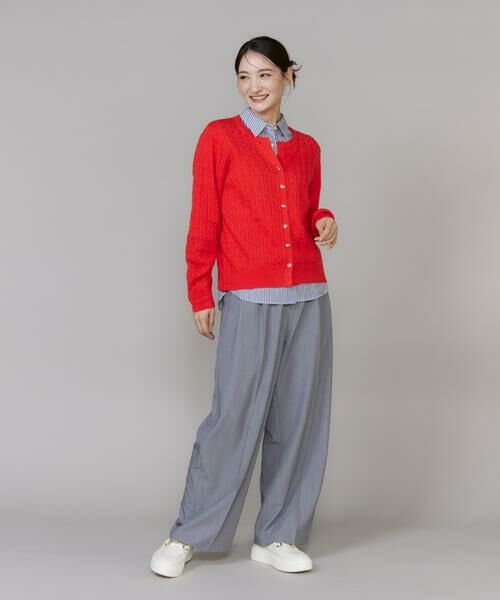 I.T.'S. international / イッツインターナショナル カーディガン・ボレロ | ケーブル柄アルパカニットカーディガン | 詳細10