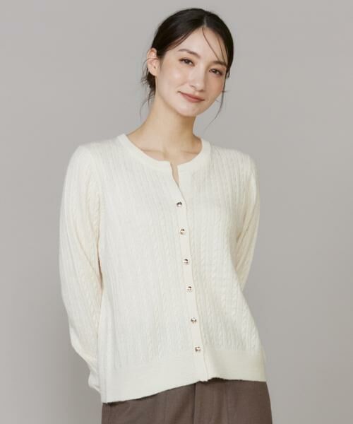 I.T.'S. international / イッツインターナショナル カーディガン・ボレロ | ケーブル柄アルパカニットカーディガン | 詳細12