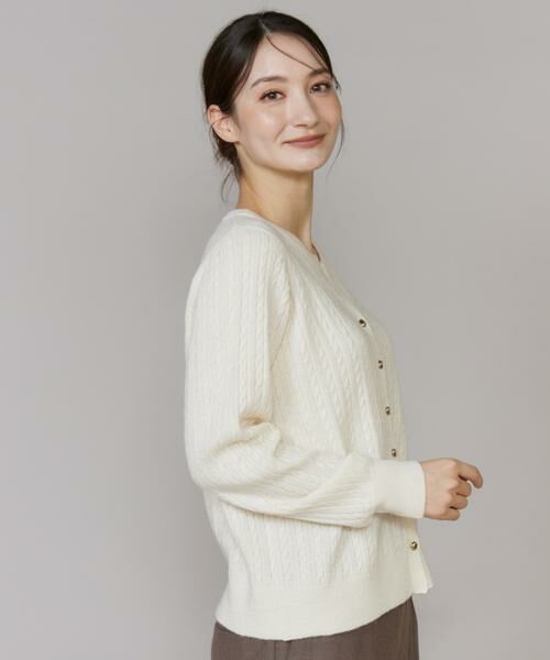 I.T.'S. international / イッツインターナショナル カーディガン・ボレロ | ケーブル柄アルパカニットカーディガン | 詳細13