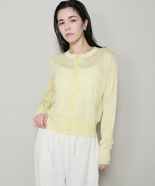 I.T.'S. international / イッツインターナショナル カーディガン・ボレロ | シルクブレンドクルーネックカーディガン（イエロー）
