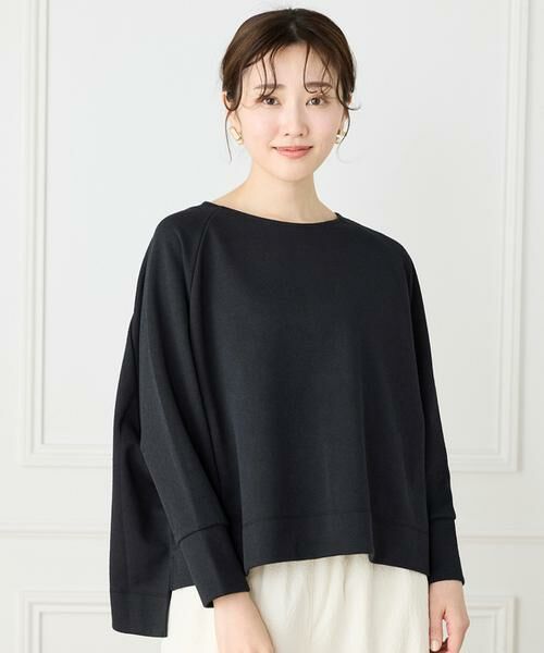 I.T.'S. international / イッツインターナショナル カットソー | ラグランスリーブプルオーバー（ブラック）