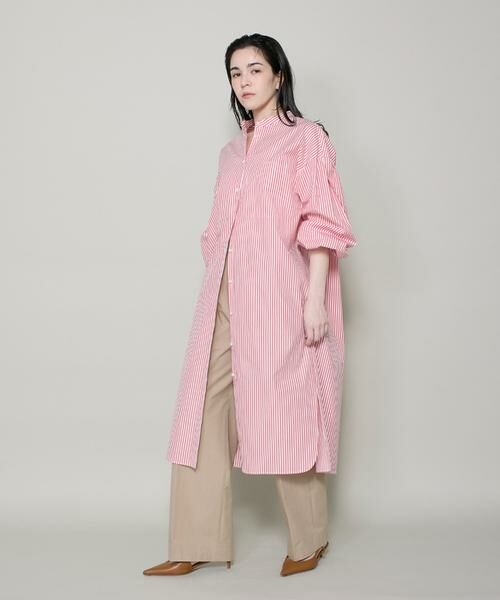 I.T.'S. international / イッツインターナショナル ミニ丈・ひざ丈ワンピース | ストライプシャツワンピース | 詳細11