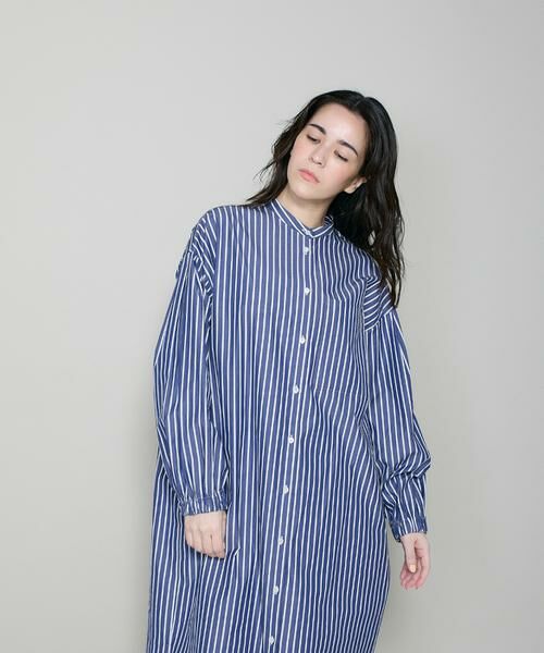 I.T.'S. international / イッツインターナショナル ミニ丈・ひざ丈ワンピース | ストライプシャツワンピース | 詳細3
