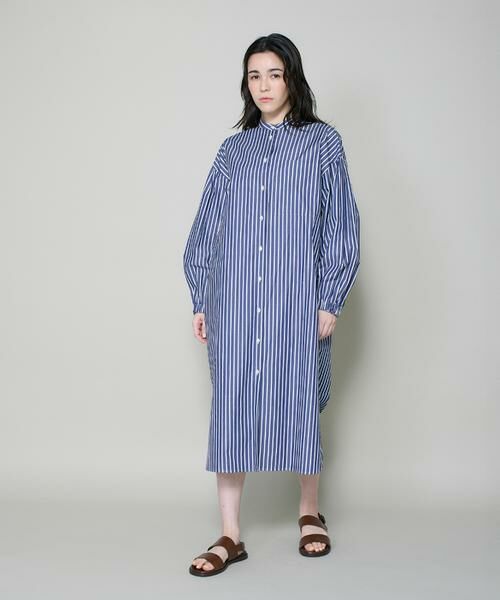 I.T.'S. international / イッツインターナショナル ミニ丈・ひざ丈ワンピース | ストライプシャツワンピース | 詳細4
