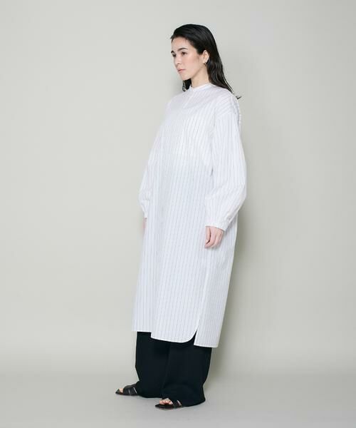 I.T.'S. international / イッツインターナショナル ミニ丈・ひざ丈ワンピース | ストライプシャツワンピース | 詳細8