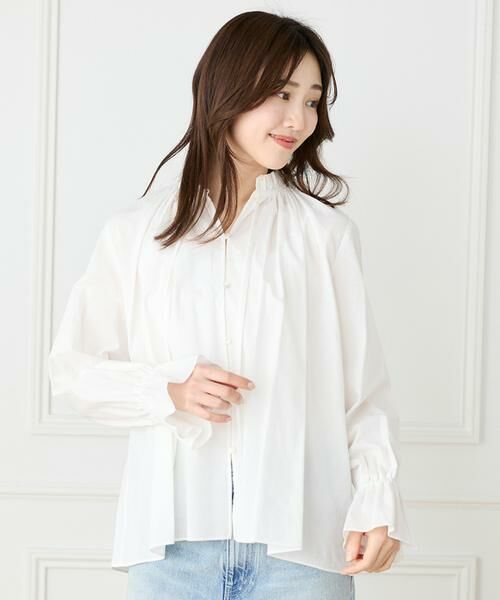 I.T.'S. international / イッツインターナショナル シャツ・ブラウス | ギャザーフリルブラウス（オフホワイト1）