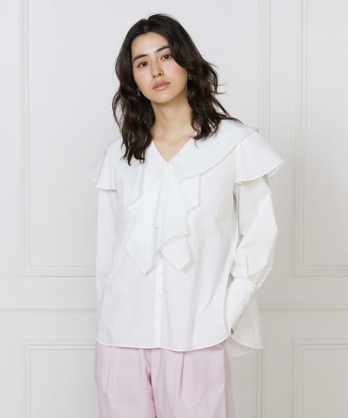 I.T.'S. international / イッツインターナショナル シャツ・ブラウス | 《コラボSTORY》フリルシャツ（オフホワイト1）