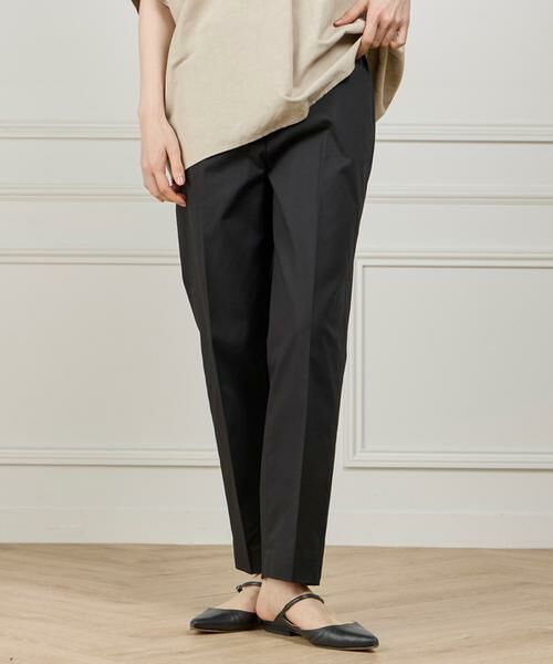 I.T.'S. international / イッツインターナショナル スラックス・ドレスパンツ | ベーシックコットンパンツ《ギャバストレッチ》（ブラック）