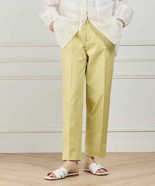 I.T.'S. international / イッツインターナショナル スラックス・ドレスパンツ | ベーシックコットンパンツ《ギャバストレッチ》（イエロー）