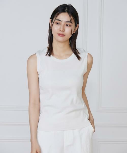 I.T.'S. international / イッツインターナショナル タンクトップ | ベーシックタンクトップ《スビン綿MIXフライス》（ホワイト）