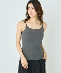 I.T.'S. international / イッツインターナショナル キャミソール・チューブトップ | サテン切り替えキャミソール《スビン綿MIXフライス》