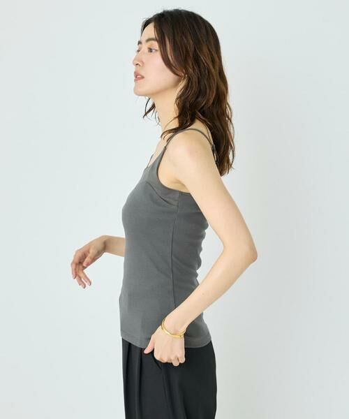 I.T.'S. international / イッツインターナショナル キャミソール・チューブトップ | サテン切り替えキャミソール《スビン綿MIXフライス》 | 詳細2