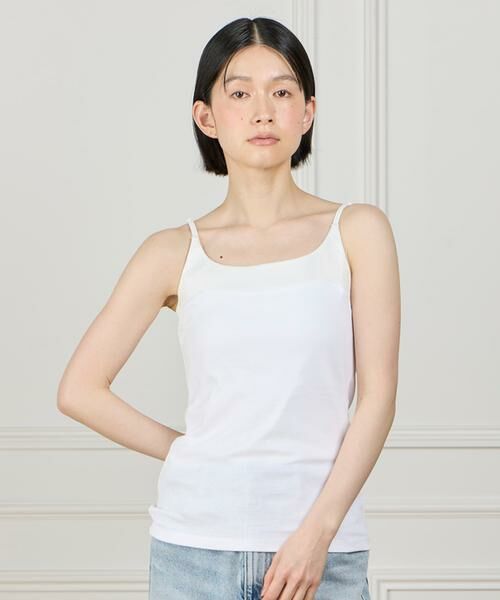 I.T.'S. international / イッツインターナショナル キャミソール・チューブトップ | サテン切り替えキャミソール《スビン綿MIXフライス》 | 詳細6