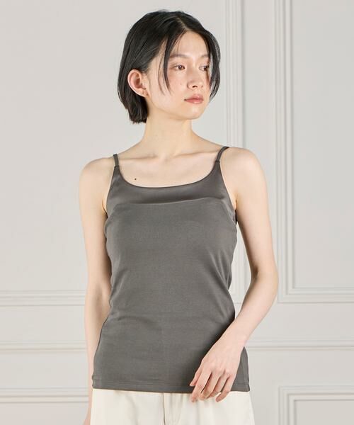 I.T.'S. international / イッツインターナショナル キャミソール・チューブトップ | サテン切り替えキャミソール《スビン綿MIXフライス》 | 詳細17