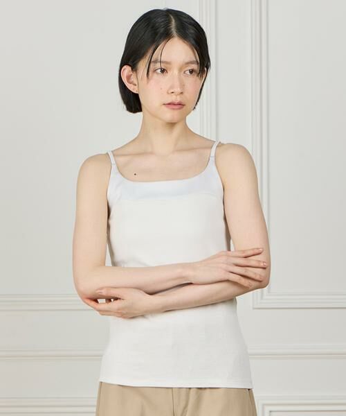 I.T.'S. international / イッツインターナショナル キャミソール・チューブトップ | サテン切り替えキャミソール《スビン綿MIXフライス》 | 詳細7