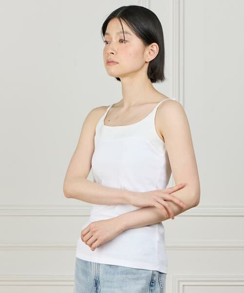 I.T.'S. international / イッツインターナショナル キャミソール・チューブトップ | サテン切り替えキャミソール《スビン綿MIXフライス》 | 詳細11