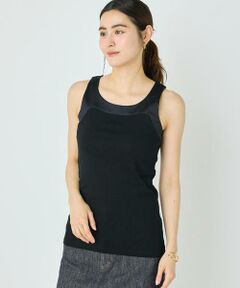 I.T.'S. international / イッツインターナショナル タンクトップ | サテン切り替えタンクトップ《スビン綿MIXフライス》