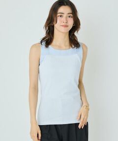 I.T.'S. international / イッツインターナショナル タンクトップ | サテン切り替えタンクトップ《スビン綿MIXフライス》