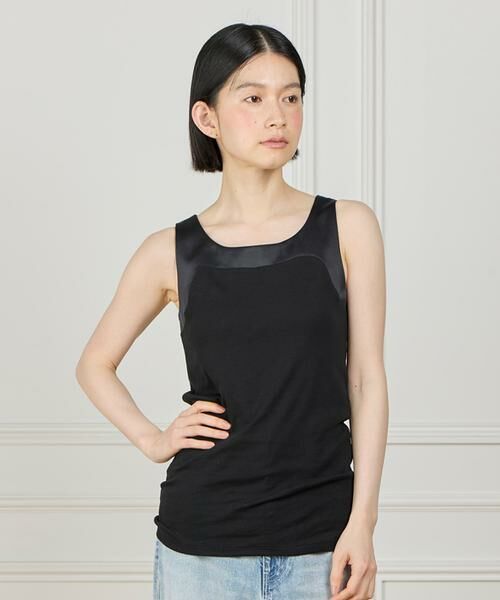 I.T.'S. international / イッツインターナショナル タンクトップ | サテン切り替えタンクトップ《スビン綿MIXフライス》 | 詳細10