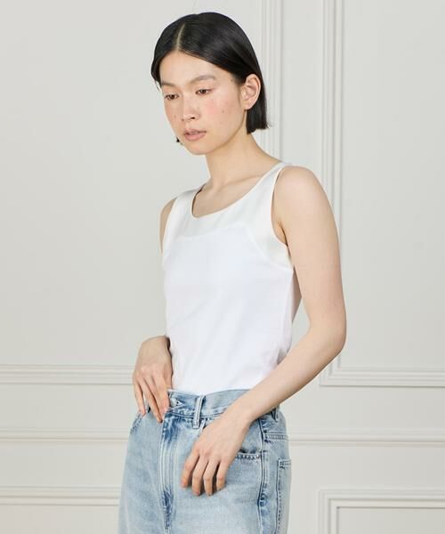 I.T.'S. international / イッツインターナショナル タンクトップ | サテン切り替えタンクトップ《スビン綿MIXフライス》 | 詳細11