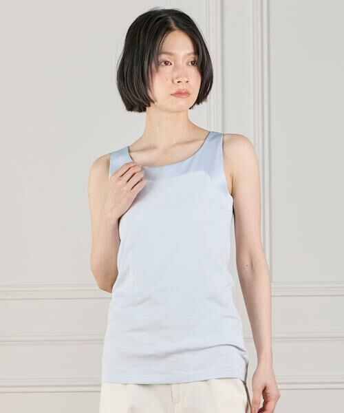 I.T.'S. international / イッツインターナショナル タンクトップ | サテン切り替えタンクトップ《スビン綿MIXフライス》 | 詳細13