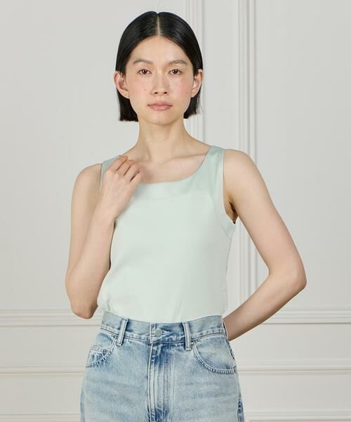 I.T.'S. international / イッツインターナショナル タンクトップ | サテン切り替えタンクトップ《スビン綿MIXフライス》 | 詳細15