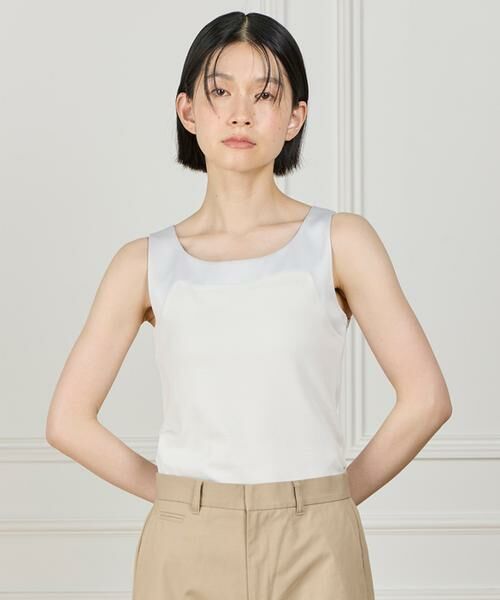 I.T.'S. international / イッツインターナショナル タンクトップ | サテン切り替えタンクトップ《スビン綿MIXフライス》 | 詳細2